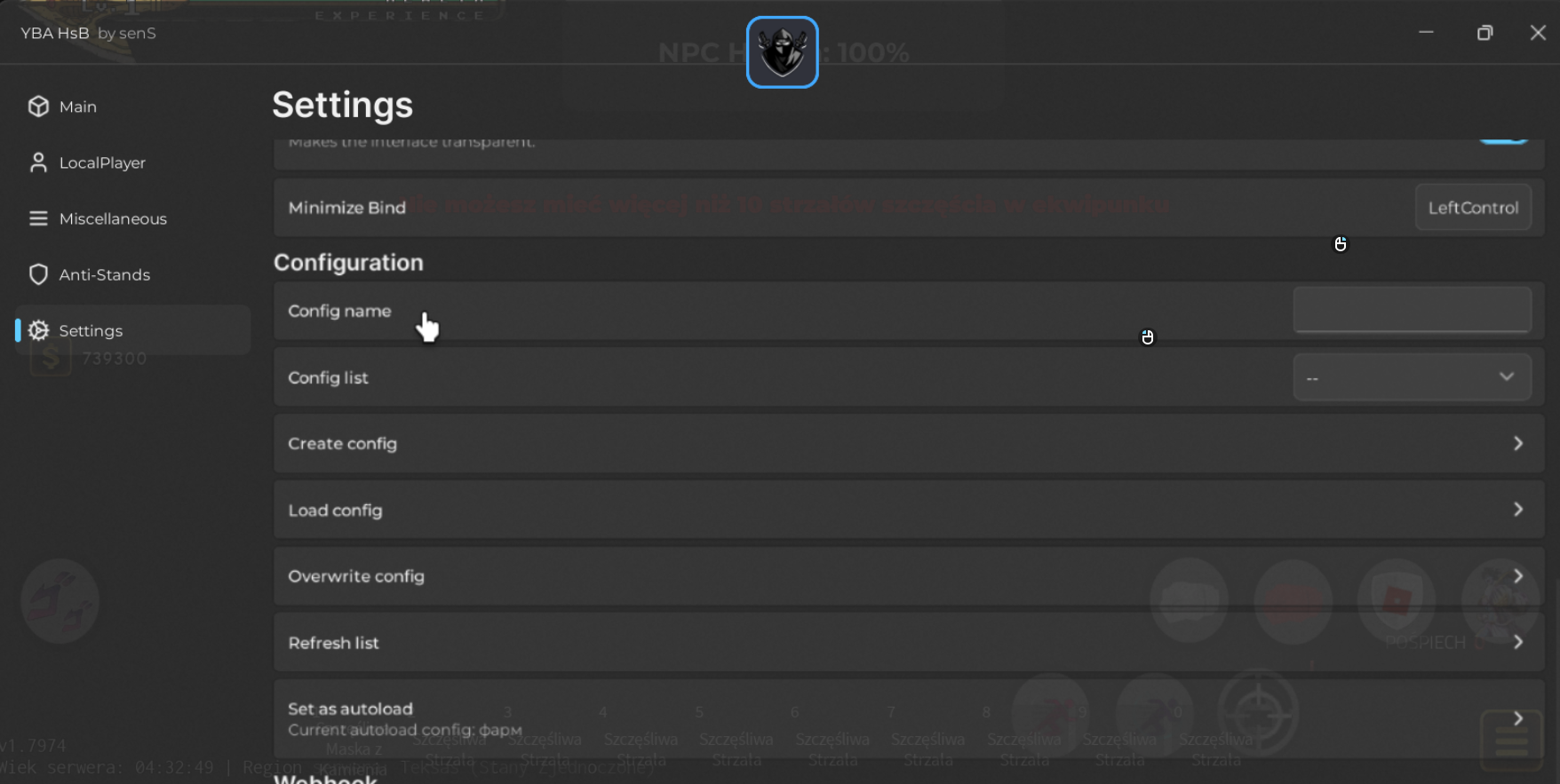 Settings Configuration